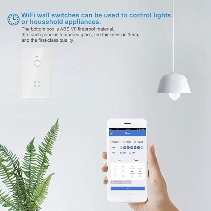 Tecla Smart Tactil Wifi Inteligente 2 Luz Alexa Siri Google. — imagen 5