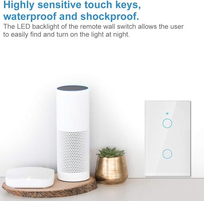 Tecla Smart Tactil Wifi Inteligente 2 Luz Alexa Siri Google. — imagen 3